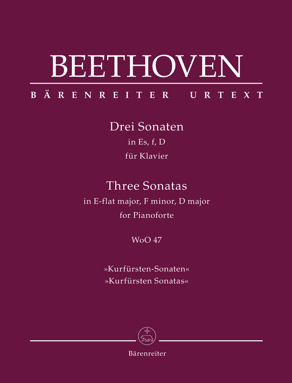 Beethoven Three Sonatas for Pianoforte E-flat major, F minor, D major WoO 47 "Kurfürsten Sonatas"