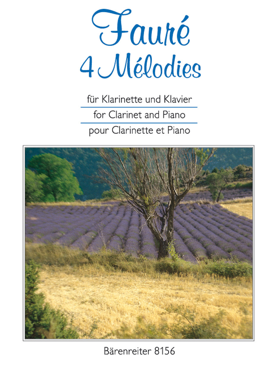 Faure 4 Mélodies for Clarinet and Piano