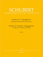 Schubert Sonata in A minor "Arpeggione" arranged for Clarinet and Piano