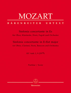 Mozart Sinfonia concertante for Oboe, Clarinet, Horn, Bassoon and Orchestra E-flat major K. Anh. I,9 (297b)