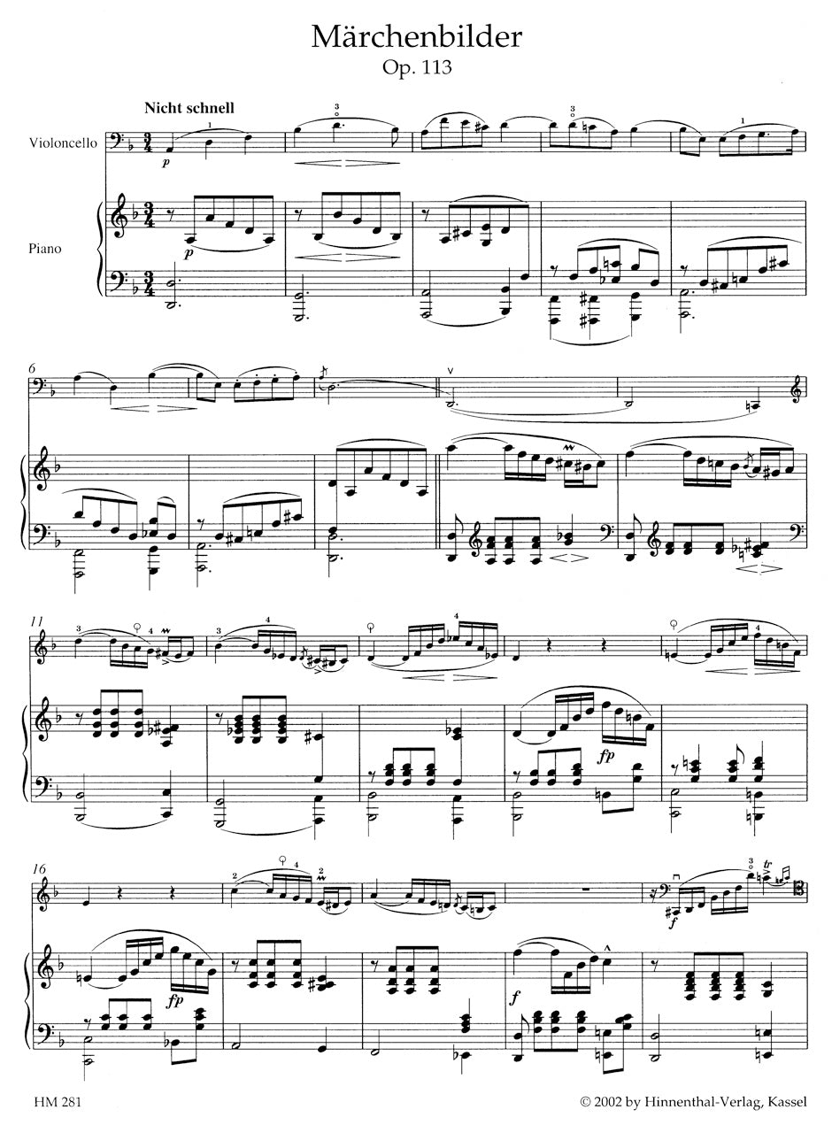 Schumann Märchenbilder op. 113 for Cello and Piano