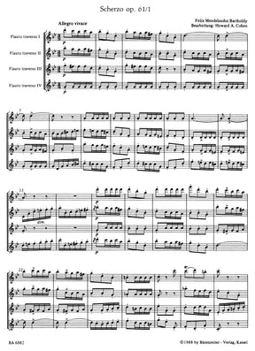 Mendelssohn Scherzo from A Midsummer Night's Dream for 4 Flutes