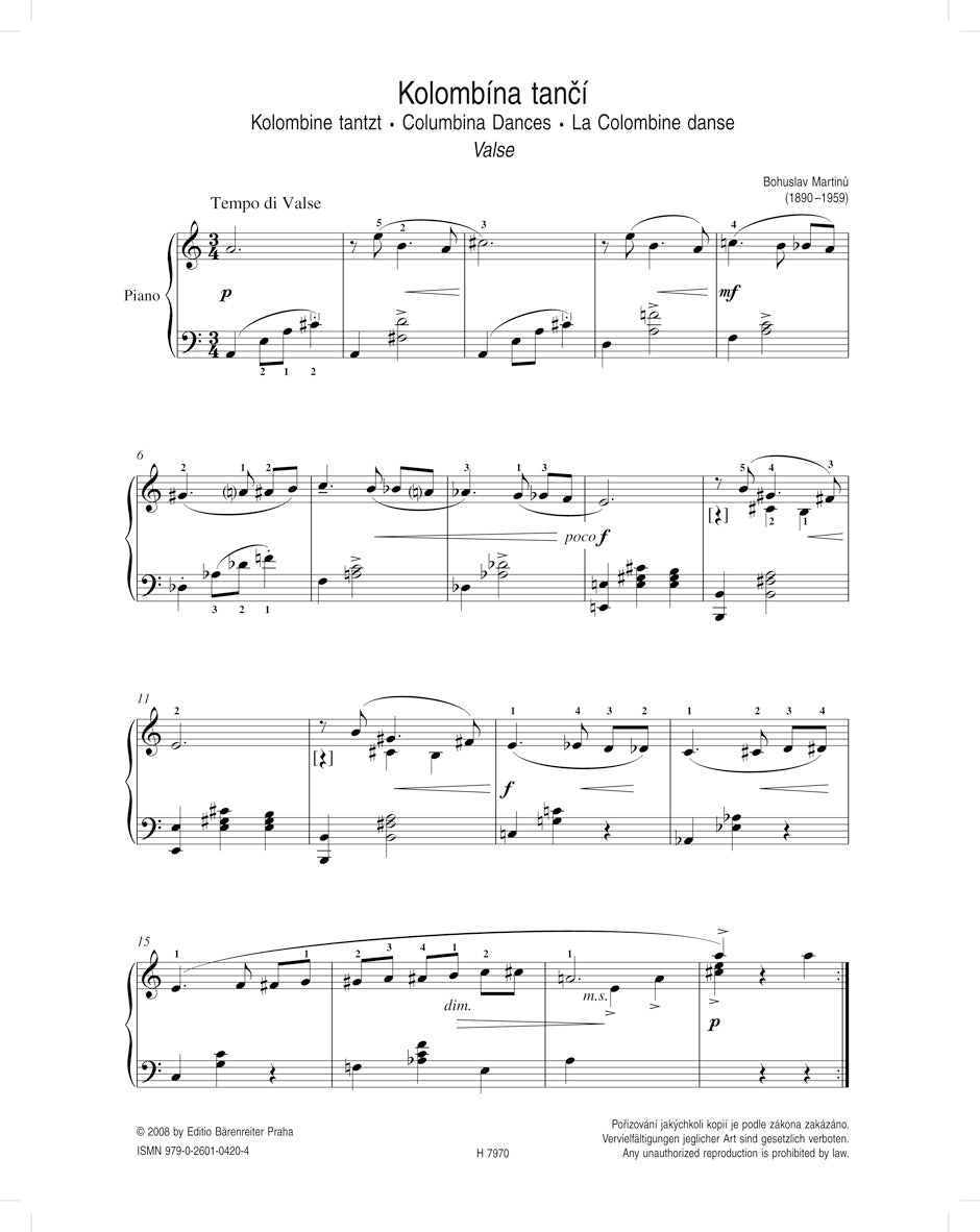 Martinu Puppets / Loutky I-III -short pieces for piano-