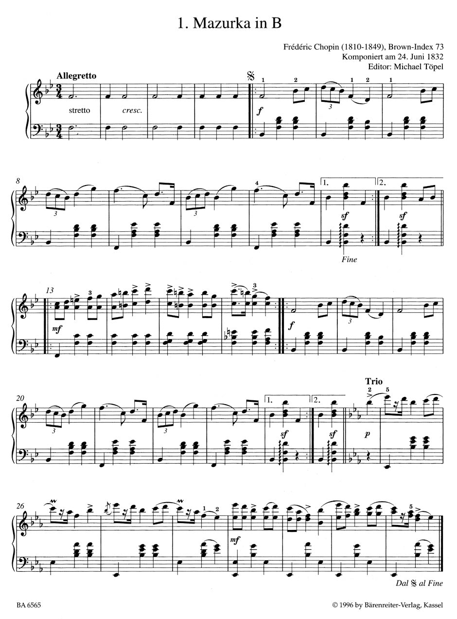 Chopin Easy Piano Pieces and Dances