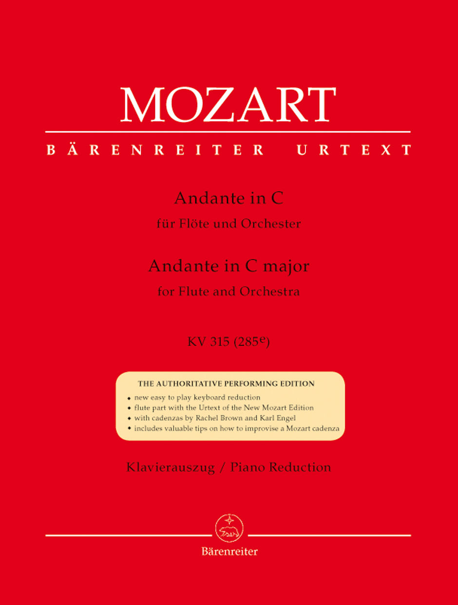 Mozart Andante for Flute and Orchestra C major K. 315 (285e)