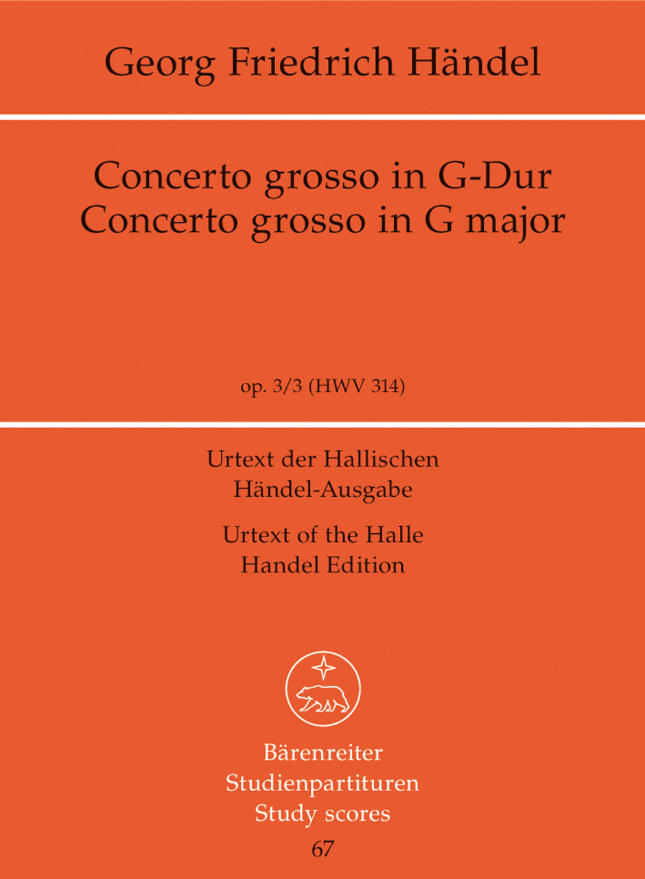 Handel Concerto grosso G major op. 3/3 HWV 314