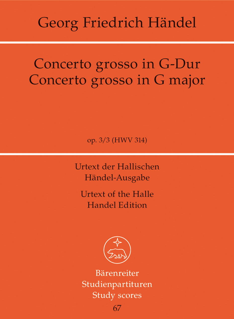 Handel Concerto grosso G major op. 3/3 HWV 314