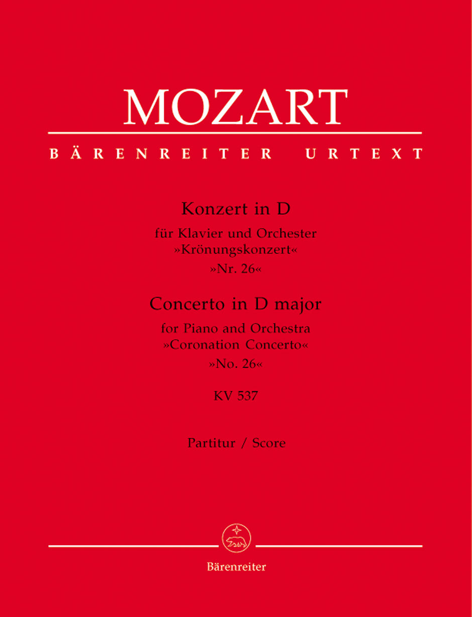 Mozart Concerto for Piano and Orchestra no. 26 in D major K. 537 "Coronation Concerto" Full Score