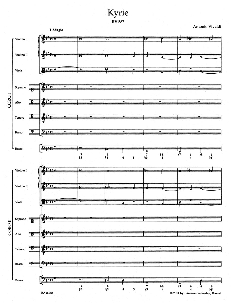 Vivaldi: Kyrie, RV 587 (Full Score)