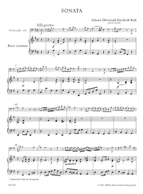 JCF Bach Sonata for Violoncello and Basso continuo G major