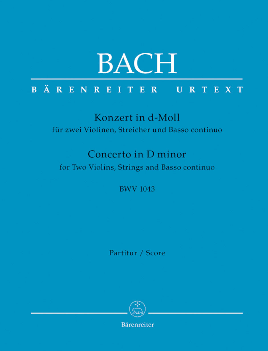 Bach Double Concerto for two Violins, Strings and Basso continuo D minor BWV 1043