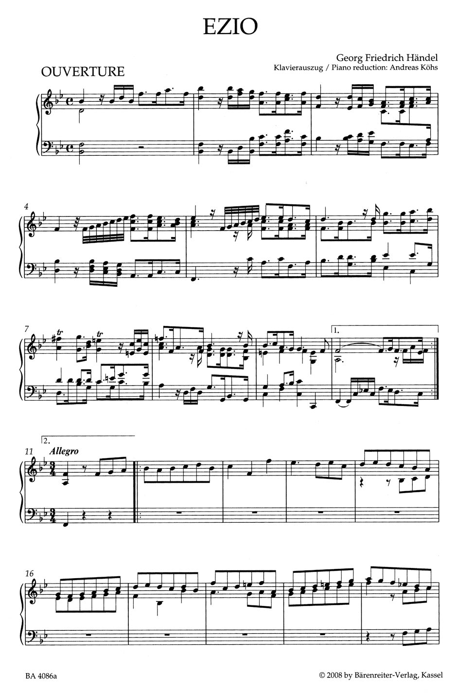 Handel Ezio HWV 29 -Opera in three acts-