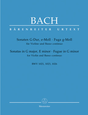 Bach Two Sonatas and a Fugue for Violin and Basso Continuo BWV 1021, BWV 1023, BWV 1026