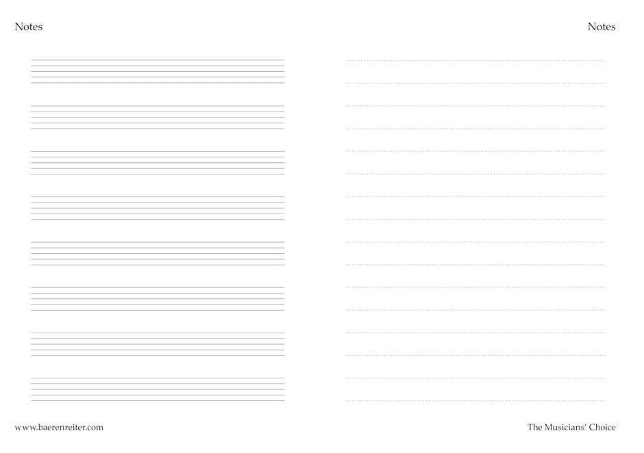 Manuscript Paper Notebook: Bärenreiter, Notes - The Musician's Choice (Aubergine) 32 pgs (5.8"x4.1")
