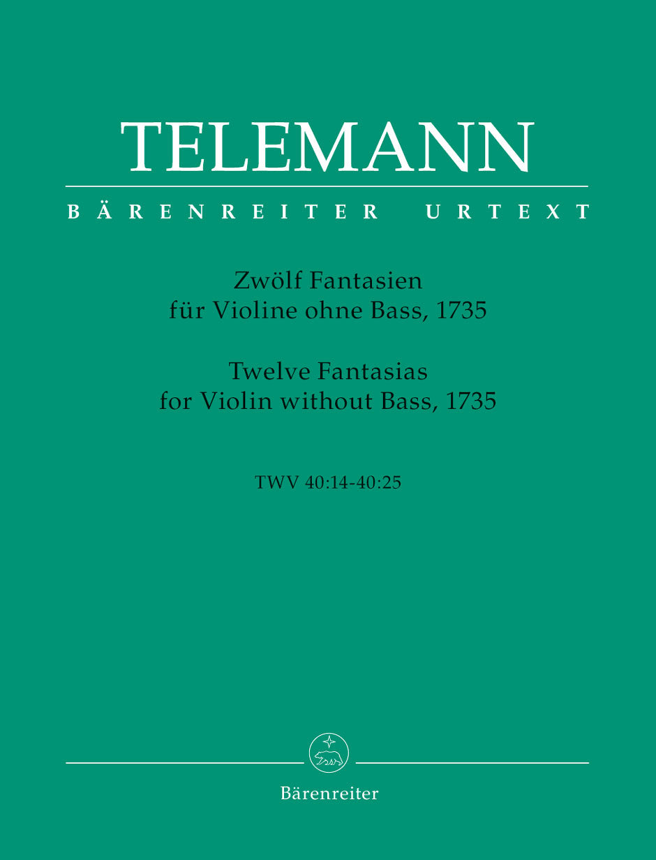 Telemann Twelve Fantasies for Violin without Bass TWV 40: 14-25 (1735)