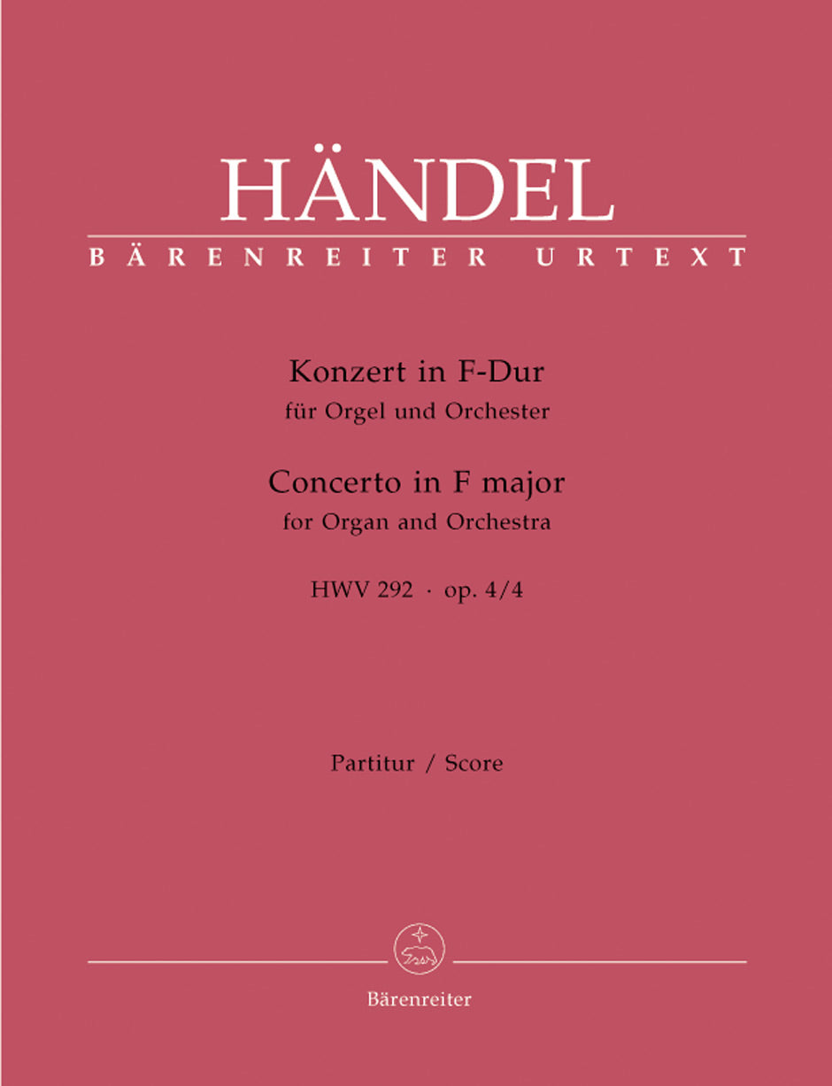 Handel Concerto for Organ and Orchestra F Major op. 4/4 HWV 292