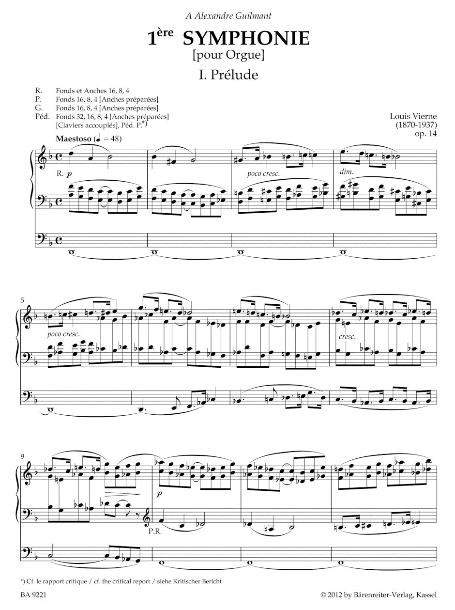 Vierne First Symphony op. 14 (1899)