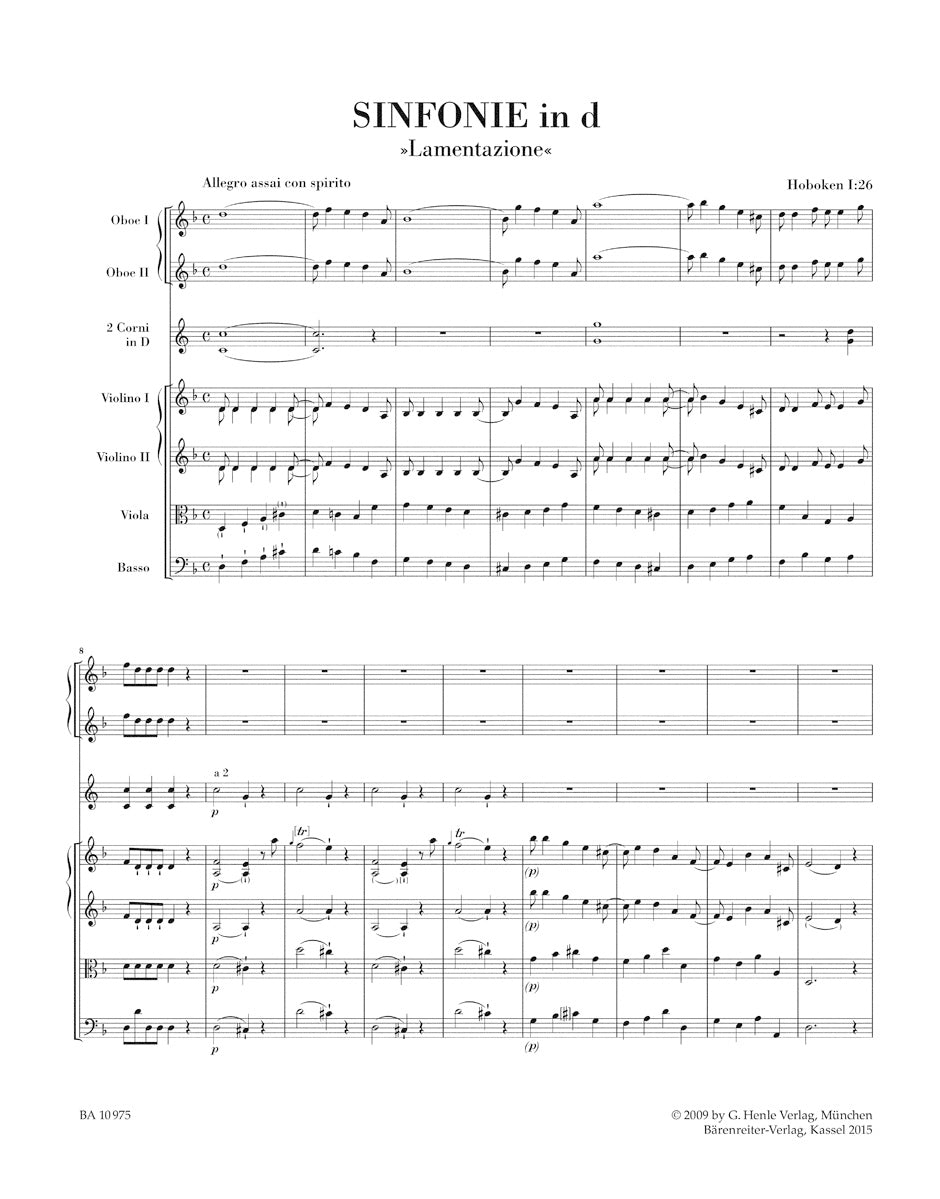 Haydn Symphony D minor Hob. I:26 "Lamentazione"