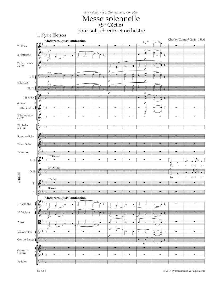 Gounod Messe Solennelle (Ste Cecile) for Soloists, Choir and Orchestra