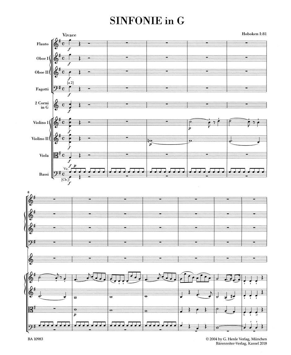 Haydn Symphony G major Hob. I:81