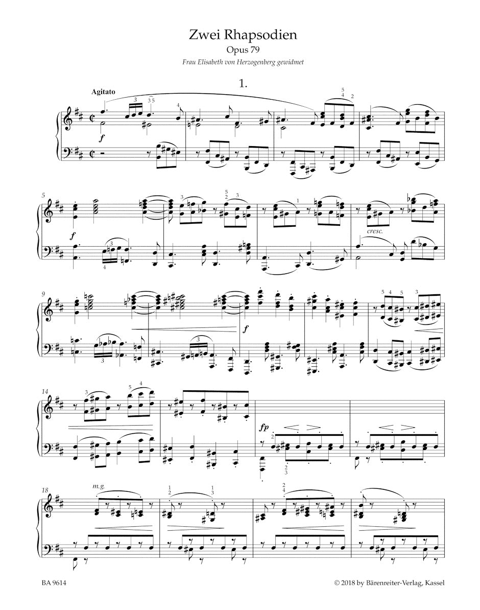 Brahms Two Rhapsodies op. 79