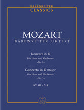 Mozart Concerto for Horn and Orchestra no. 1 in D major KV 412, KV 514