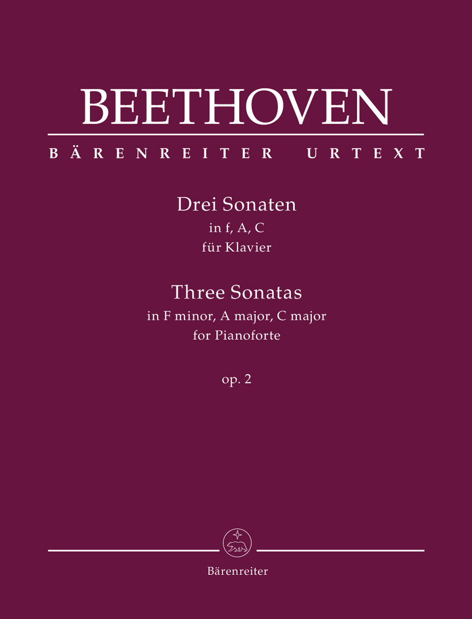 Beethoven Three Sonatas for Piano F minor, A major, C major op. 2