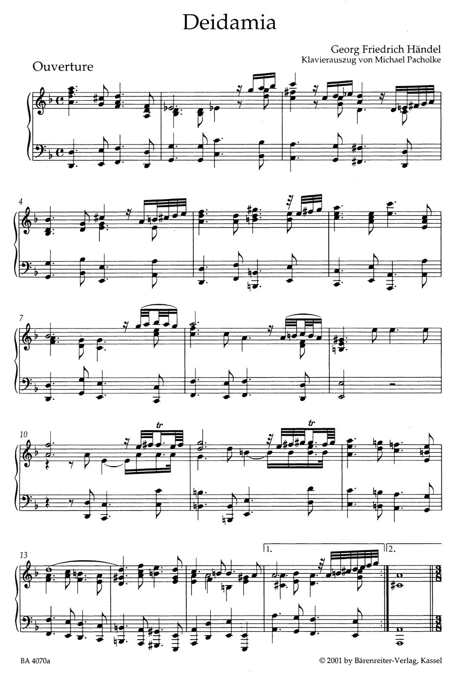 Handel Deidamia HWV 42 -Opera in tre atti-