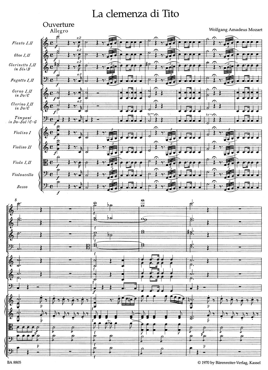 Mozart La clemenza di Tito KV 621 -Ouverture-