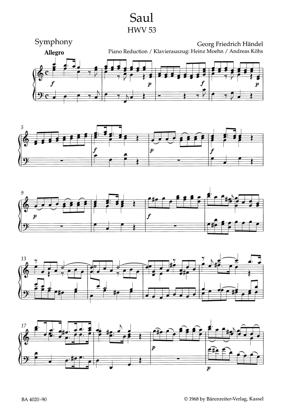 Handel Saul HWV 53 -Oratorio in three acts-