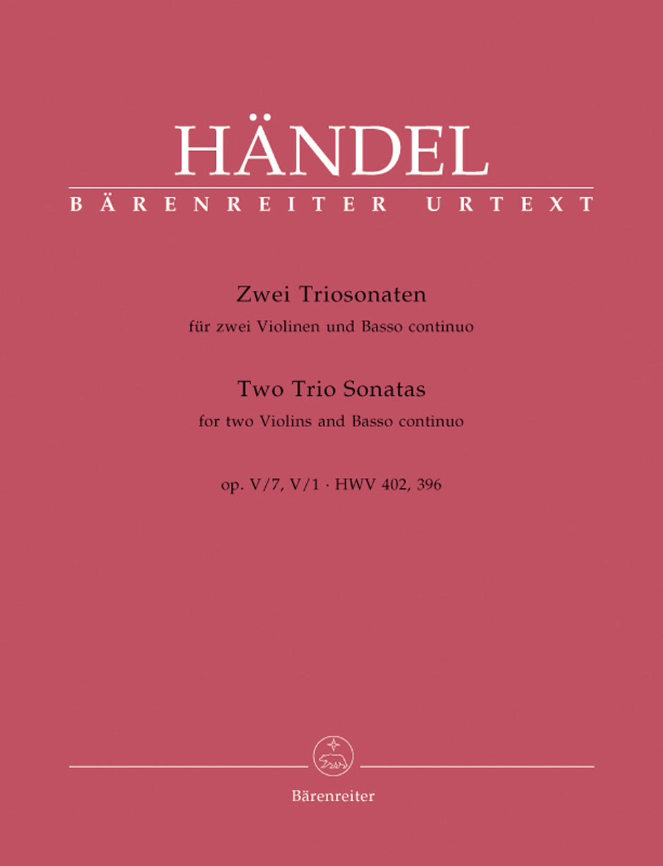 Handel 2 Triosonaten aus op.5 -Sonaten 7 B-dur HWV 402 und 1 A-dur HWV 396-