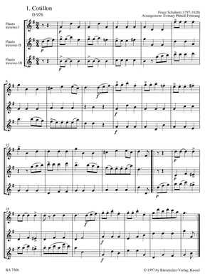 Schubert Dances for three Flutes -18 arrangements of Piano dance movements-