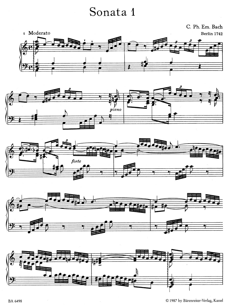 C. P. E. Bach The Six Wuttenberg Sonatas Wq 49