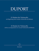 Duport 21 Etudes for Violoncello with an Accompaniment of a 2nd Violoncello (ad lib.)
