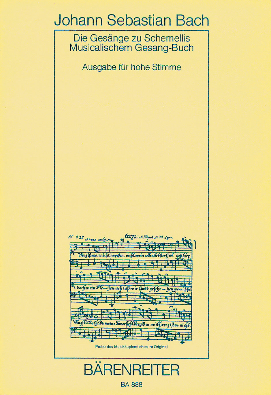 Bach Schemelli Song Book 1736 and six lieder from the Notebook for Anna Magdalena Bach 1725 for High voice BWV 439-507/511-514,516,517 (In the original key)