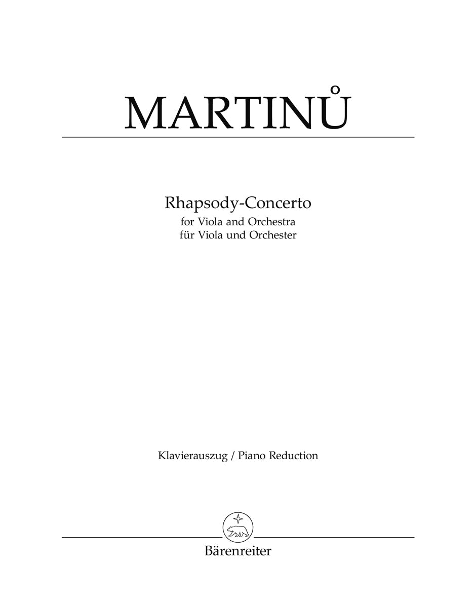 Martinu Rhapsody-Concerto for Viola and Orchestra (1952)