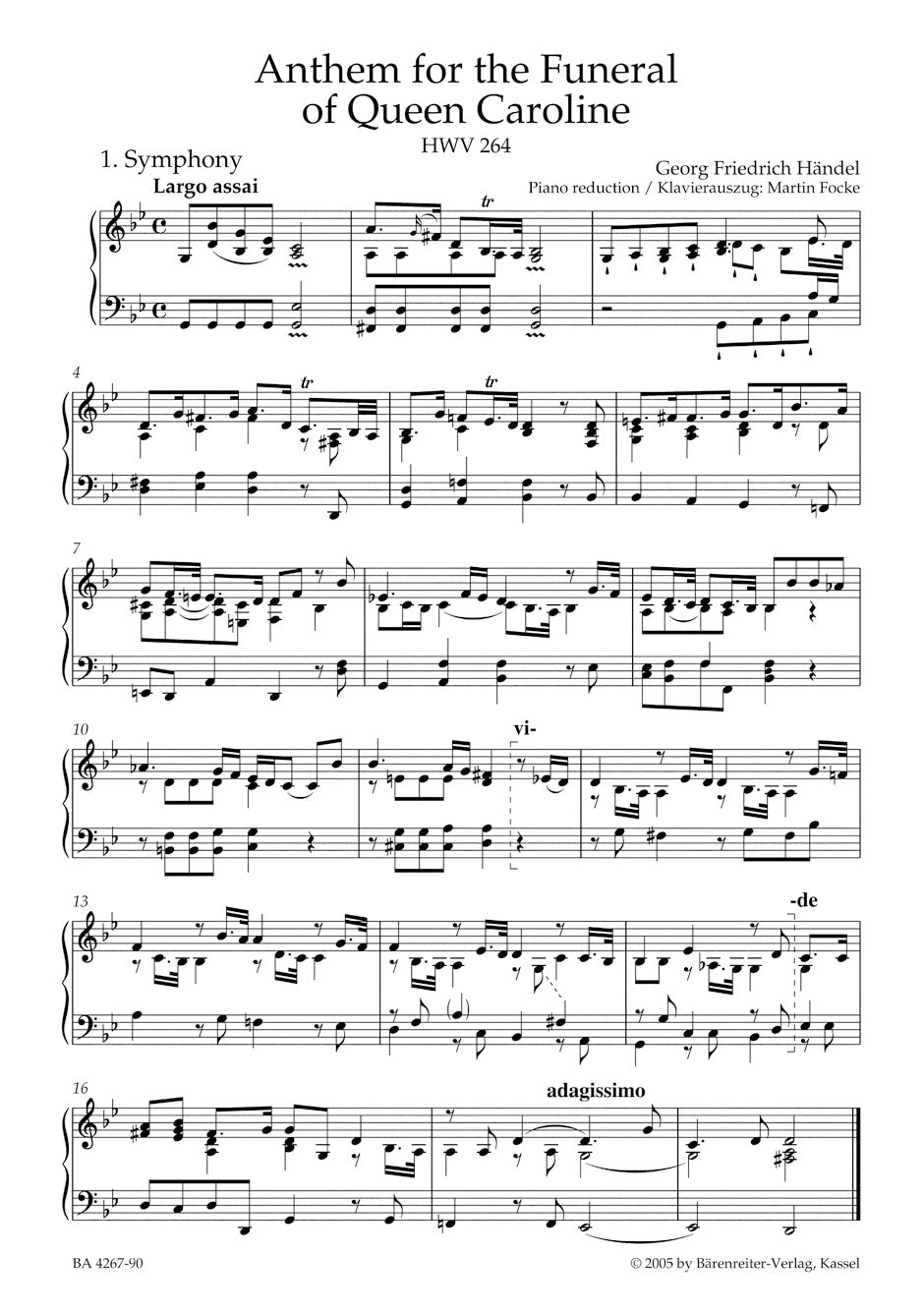 Handel Anthem for the Funeral of Queen Caroline HWV 264