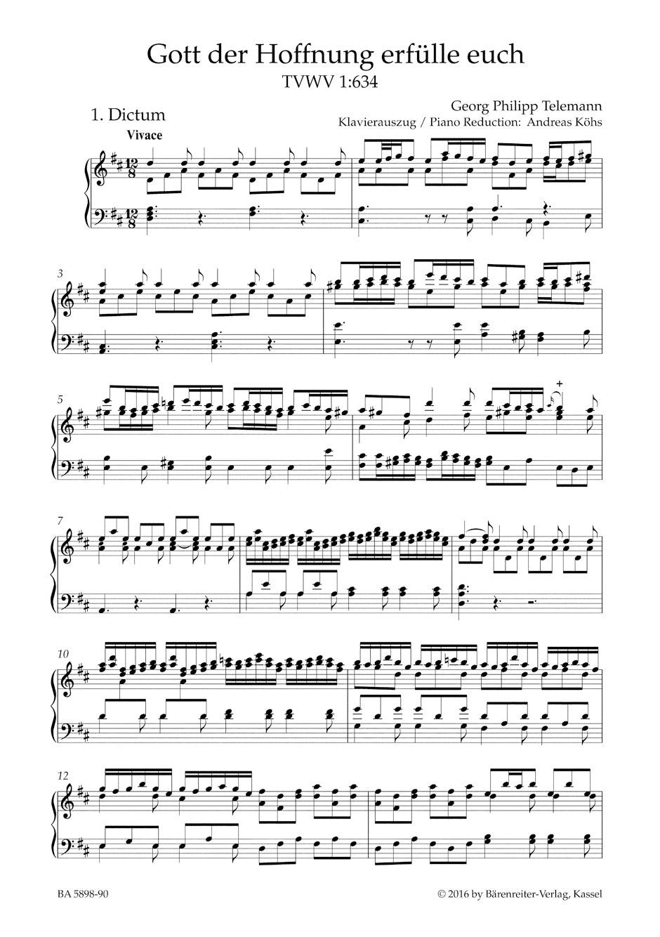 Telemann Gott der Hoffnung erfülle euch TVWV 1:634 -Cantata for Whit Sunday-