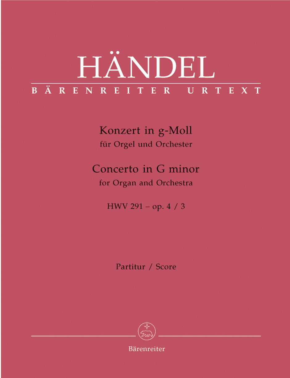 Handel Concerto for Organ and Orchestra G Minor op. 4/3 HWV 291