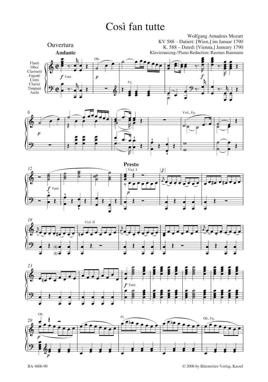Opera Vocal Scores