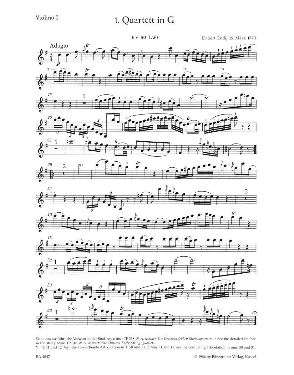 Mozart The Thirteen Early String Quartets Volume 1 (Nos 1-4)