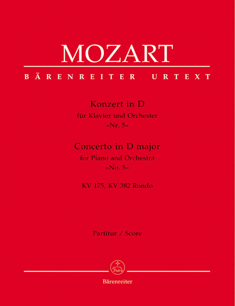 Mozart Concerto for Piano and Orchestra Nr. 5 D major K. 175, K. 382 Rondo