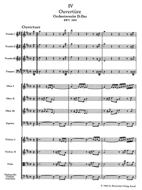 Bach Overture (Orchestral Suite) D major BWV 1069 Study Score