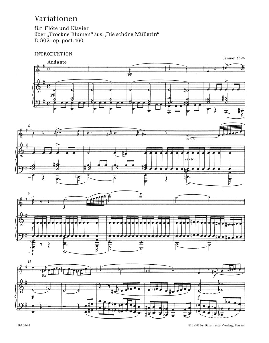 Schubert Variations on "Trockne Blumen"  op. post.160 D 802 (aus "Die schöne Müllerin")