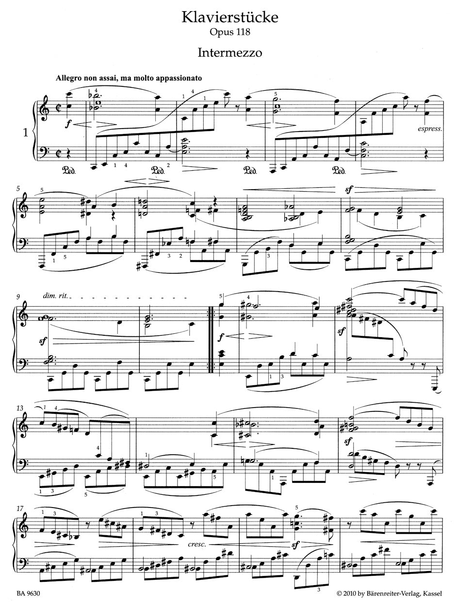 Brahms Piano Pieces op. 118