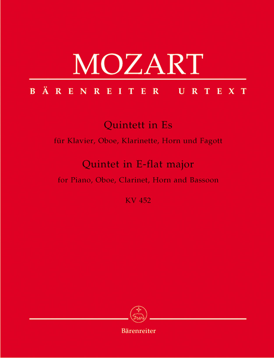 Mozart Quintet for Piano, Oboe, Clarinet, Horn and Bassoon in E flat major K 452