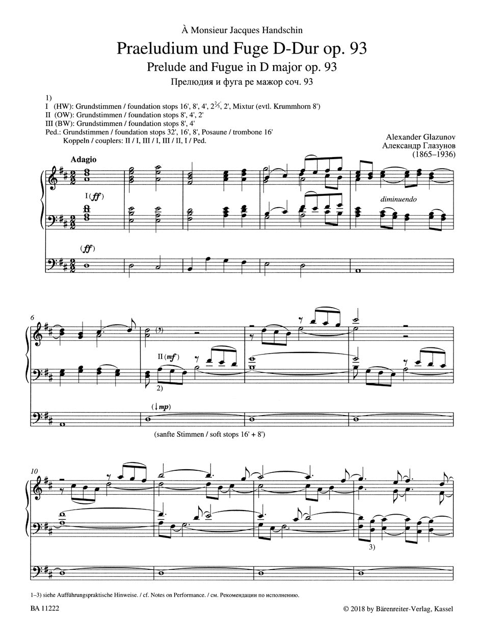 Glazunov Complete Organ Works