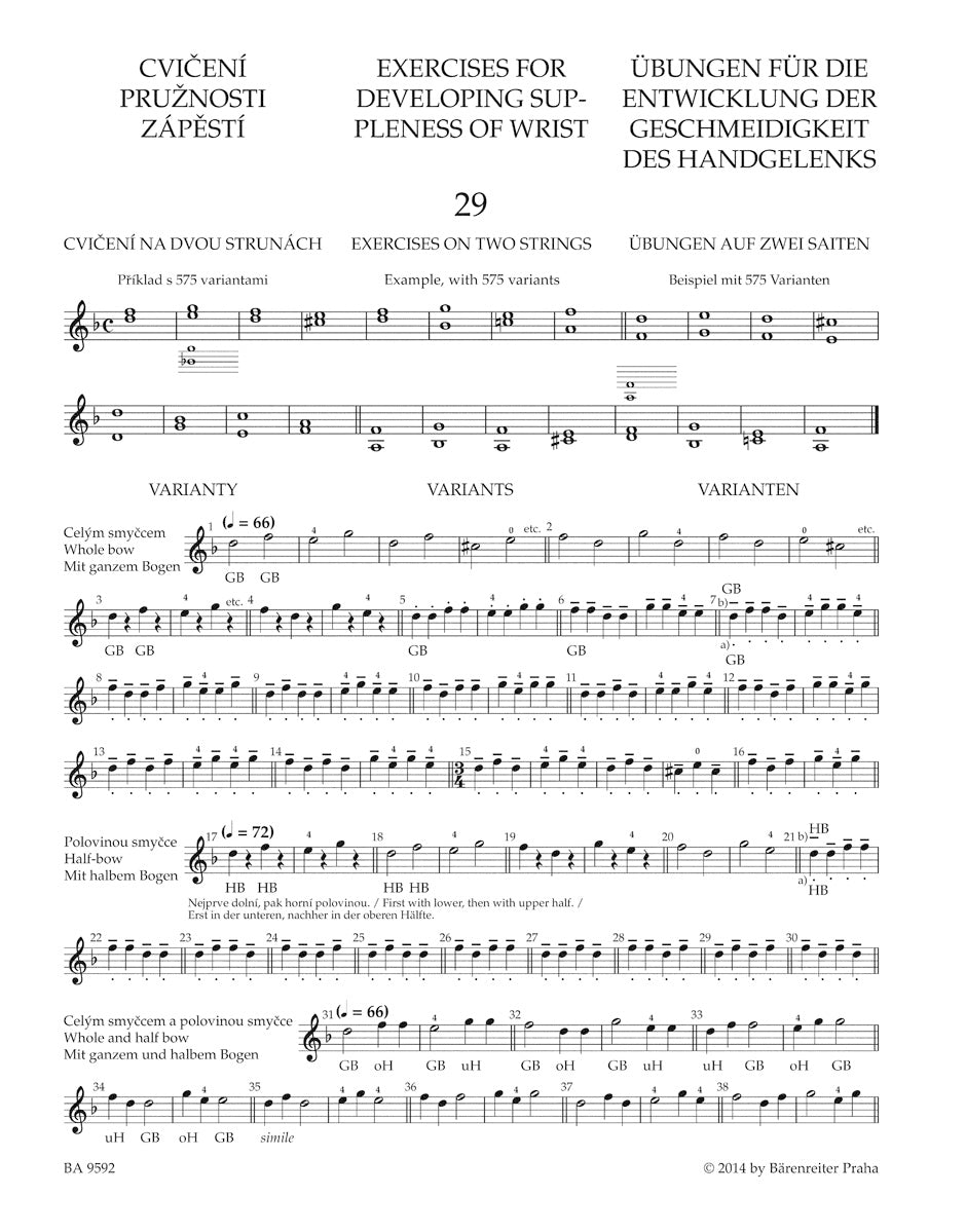 Ševčík: School of Bowing Technique, Op. 2 - Book 2 (Exercises for the