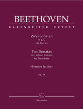 Beethoven Two Sonatas for Pianoforte G minor, G major op. 49