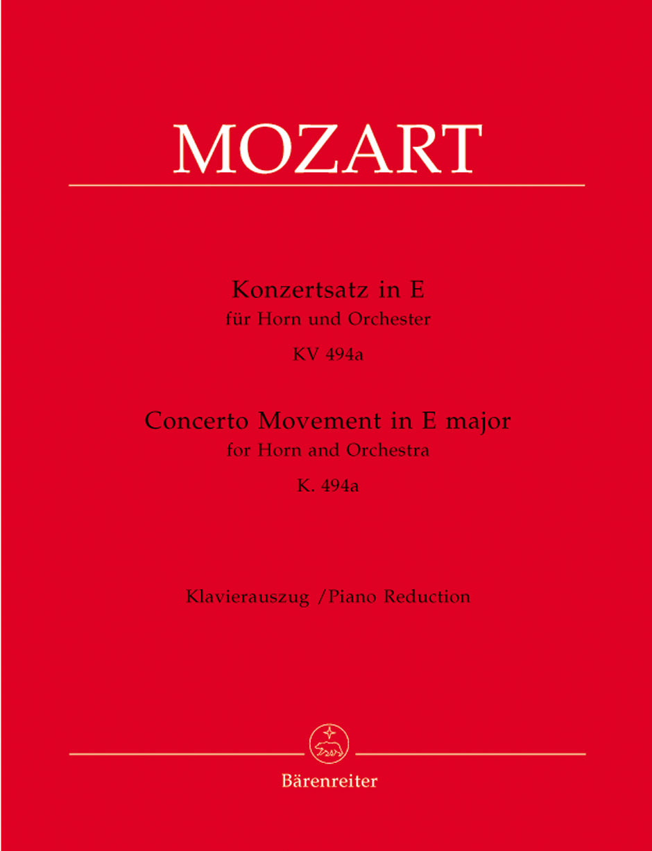 Mozart Concerto Movement in E major for Horn an Orchestra K 494a